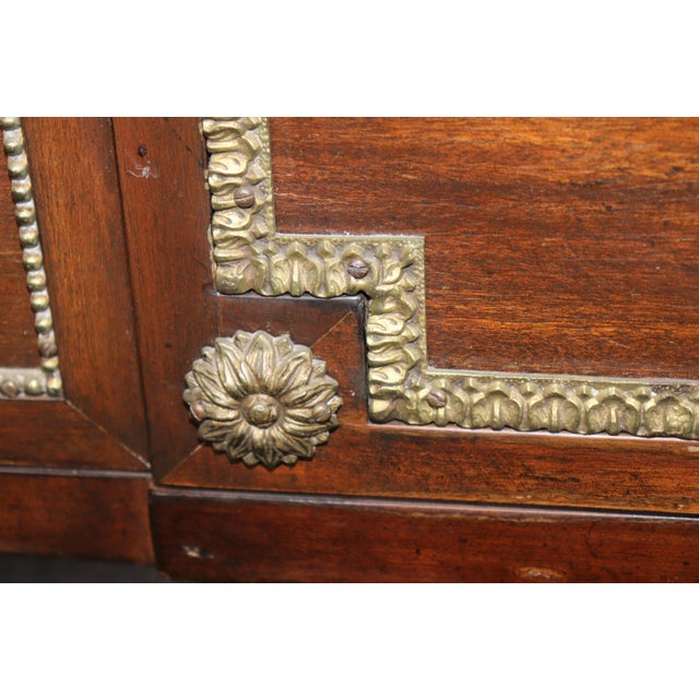 Brown Maison Jansen Louis XVI Style Marble Top Bronze Mounted Commode For Sale - Image 8 of 13