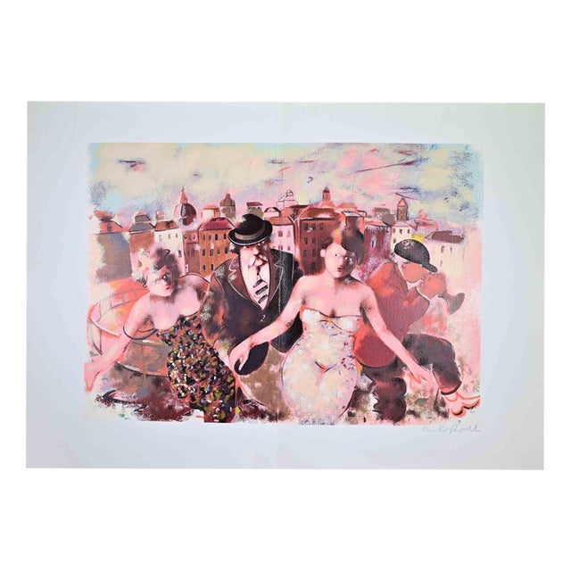 Carlo Roselli, Urban Landscape, 1980s, Screen Print For Sale