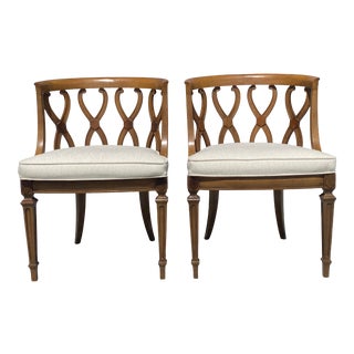 Wood Club Chairs From 1970’s a Pair For Sale
