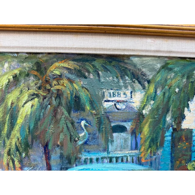 Late 20th Century Phyllis Pransky “Old Marco Inn” Florida Impressionist Oil Painting For Sale - Image 5 of 11