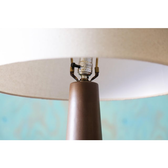 Gordon & Jane Martz Gordon and Jane Martz M181 Lamp for Marshall Studios Matte Green Gray 34" For Sale - Image 4 of 9