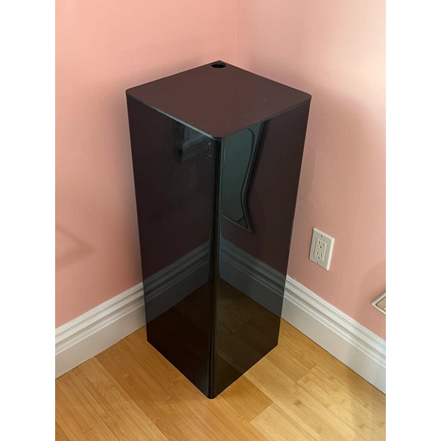 Plastic 1970 Acrylic Black Pedestal For Sale - Image 7 of 7