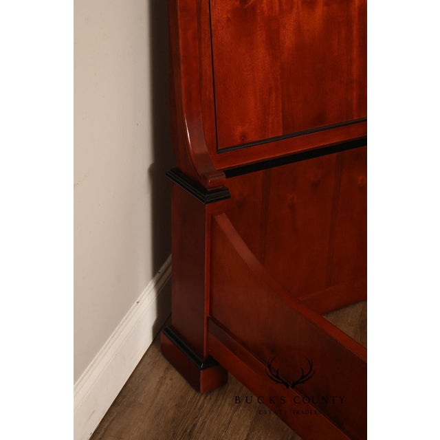 Late 20th Century Century Furniture Biedermeier Style Yew Wood Queen Sleigh Bed For Sale - Image 5 of 18