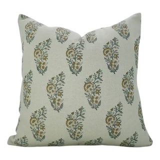 Handmade Print Water Replicant Cushion Cover 12x20 Inch Cotton Linen- Kali For Sale