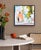 Promenade by Leigh Ann Van Fossan | Acrylic Painting of a colorful street scene with buildings For Sale - Image 4 of 5