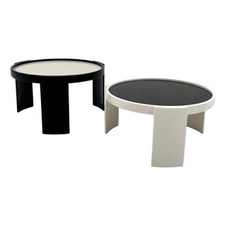 Reversible Nesting Tables by Gianfranco Frattini for Cassina, 1960s, Set of 2 For Sale