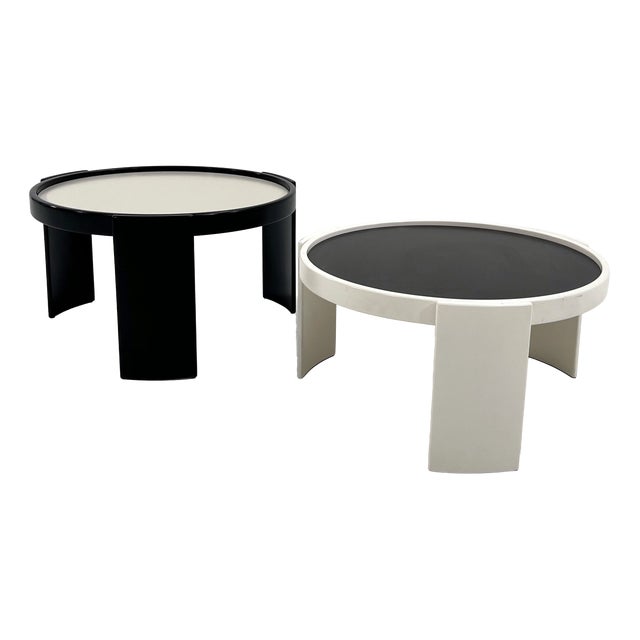 Reversible Nesting Tables by Gianfranco Frattini for Cassina, 1960s, Set of 2 For Sale