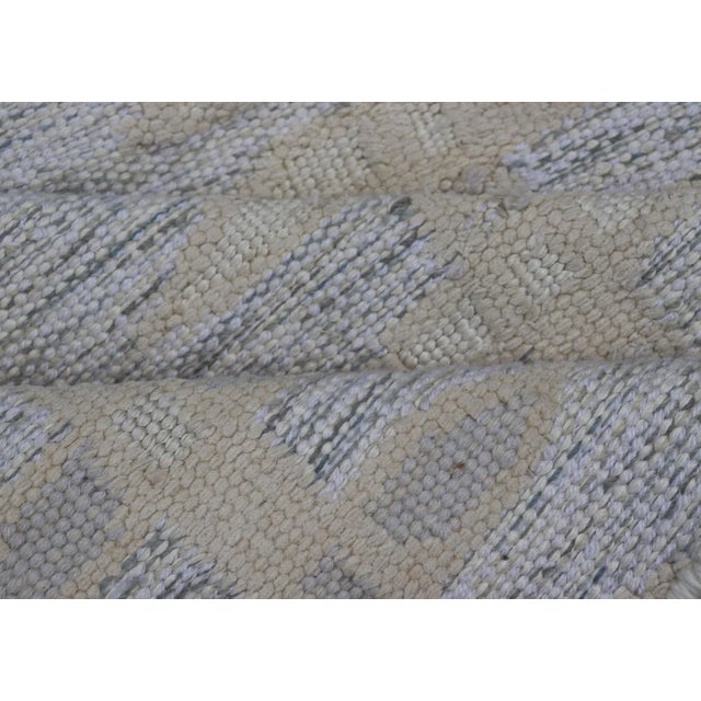 White Scandinavian Hand Woven Flat Weave Rug by Keivan Woven Arts, 3'0 X 5'5 For Sale - Image 8 of 9