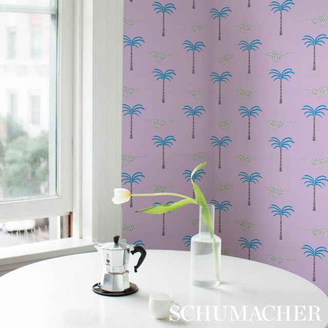 Hollywood Regency Sample - Schumacher X Cristina Buckley A Wild Desert Dream Wallpaper in Orchid For Sale - Image 3 of 4