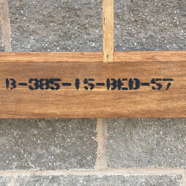 American of Martinsville Queen or Full Mid-Century Modern Sculptural Walnut & Woven Rush Headboard For Sale - Image 12 of 13