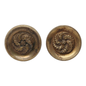 Pair of Antique Cast Brass Swirl Passage Door Knobs