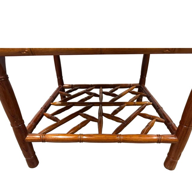 Mid 20th Century Pair of Vintage Chinese Carved Rosewood Night Stand/End Table For Sale - Image 11 of 13