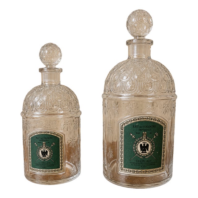 Eau de Cologne Impériale Bottles from Guerlain, 1950s, Set of 2 For Sale