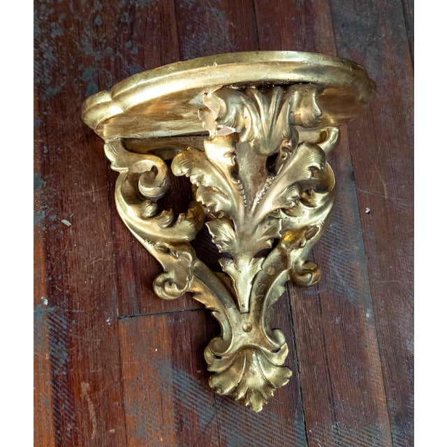 19th Century Italian Florentine Giltwood Wall Shelf in Baroque Taste For Sale - Image 4 of 13