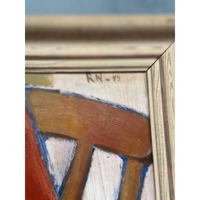 Rn, Still Life with Guitar and Wine Bottle, 1949, Oil Painting on Canvas, Framed For Sale - Image 14 of 18