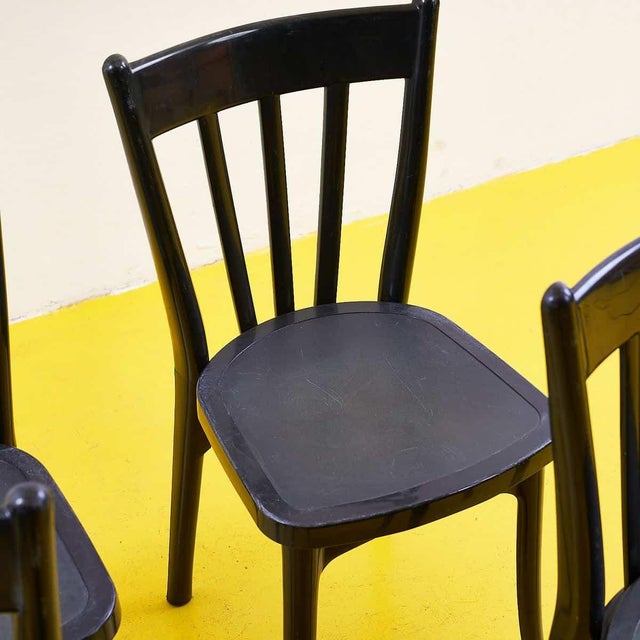 Black Plastic Chairs, Set of 4 For Sale - Image 5 of 10