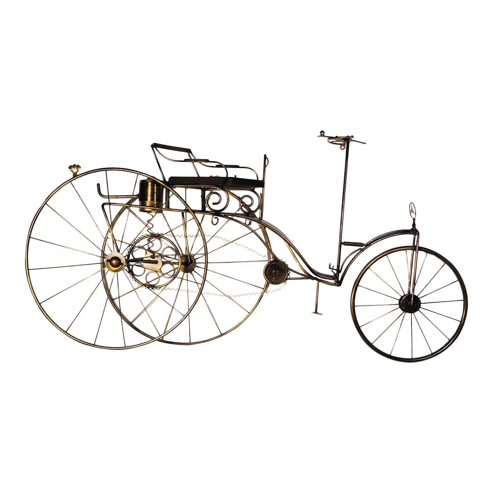Large Scale Curtis Jere Mercedes Benz Antique Bicycle Wall