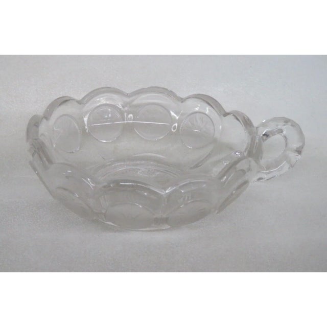 Glass Fostoria Coin Glass Clear Eagle and Torch Nappy Candy Dish With Handle For Sale - Image 7 of 8