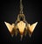 1930s Mid-West Mfg. Soleure Series Art Deco 5-Light Slip Shade Chandelier in Cast Bronze For Sale - Image 4 of 14