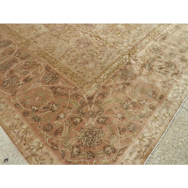 Galerie Shabab Collection Mid-20th Century Handmade Indian Lahore Large Room Size Carpet For Sale - Image 9 of 10