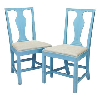 Pair of Painted Academic Revival Slip Seat Side Chairs, 1940 For Sale