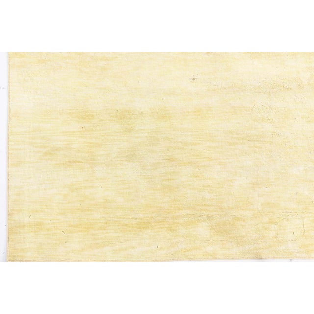 Contemporary Yellow Silk Hand Knotted Rug by Doris Leslie Blau Size: 9'0" × 10'0" (274 × 304 cm) This contemporary solid...