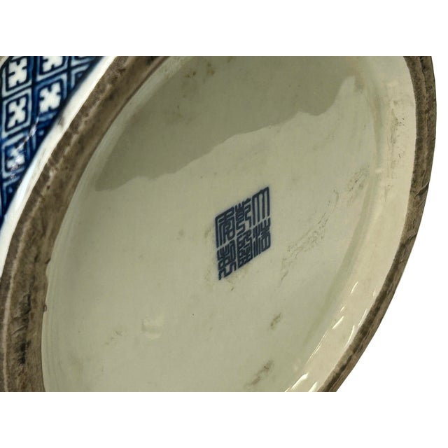 Ceramic Vintage Chinese Blue White Floral Sequence Porcelain Vase For Sale - Image 7 of 10
