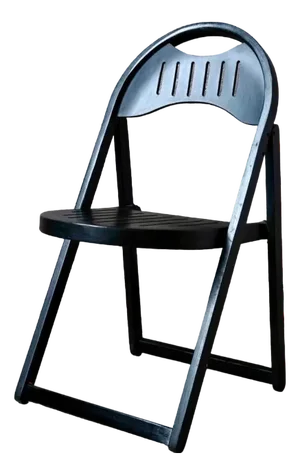 Tric Folding Chair in Black Wood by Achille Castiglioni, 1970s