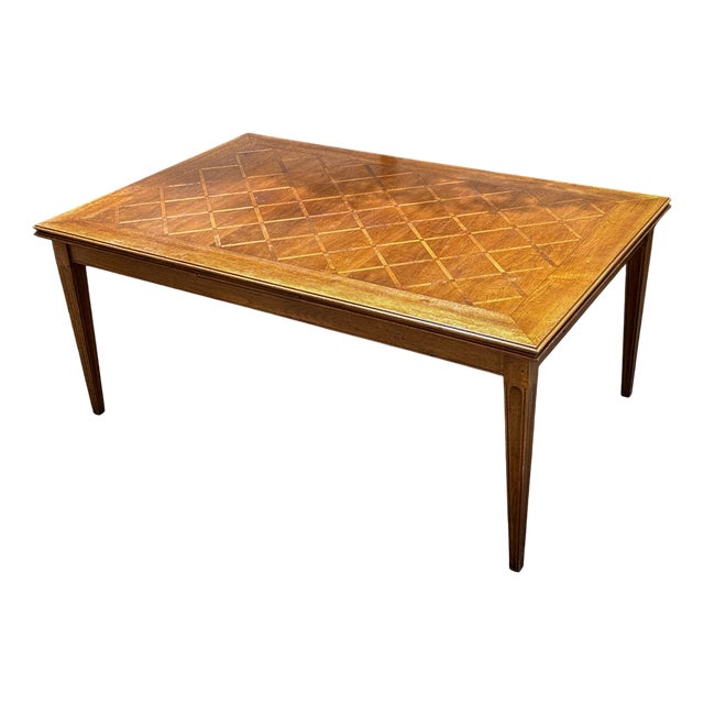 Early 20th Century Extendable Dining Table with Parquet Top For Sale