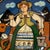 Rare - large art pottery charger handcrafted and painted by Hans Schneider-Kraft (1923- 2006). Depicting a Swiss milk...