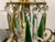 Brass and Green Crystal Chandelier, 1960s For Sale - Image 11 of 12