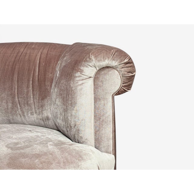 Early 21st Century Haute House, Large Audrey Channel Sofa, Purple Fabric, Giltwood, 21st C. For Sale - Image 5 of 9