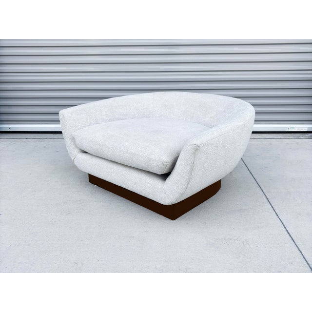 1970s Mid Century Walnut Barrel Chair, Refinished For Sale - Image 12 of 12