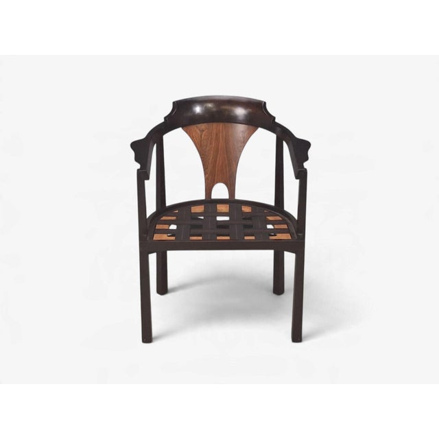 Edward Wormley, Horseshoe Chairs, Mahogany, Rosewood, Red Fabric, Usa, 1950s For Sale - Image 15 of 16