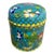 Vintage Cloisonné Enameled Copper Jar With Lid For Sale