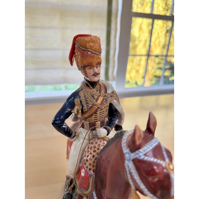 1910s Porcelain Figure 10th Hussars Review Order 1815 For Sale - Image 5 of 6