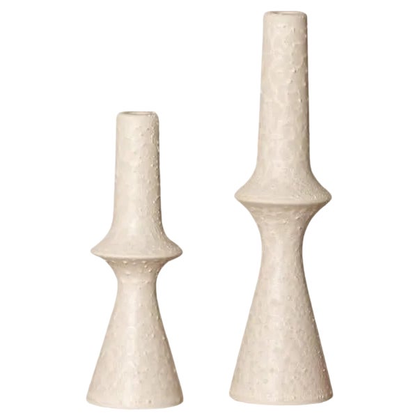Lanco Lunar Ceramic Candleholders by Simone & Marcel, Set of 2 For Sale