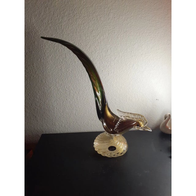 Glass 1980s Seguso Murano Art Glass Road Runner Sculpture, Made in Italy For Sale - Image 7 of 8