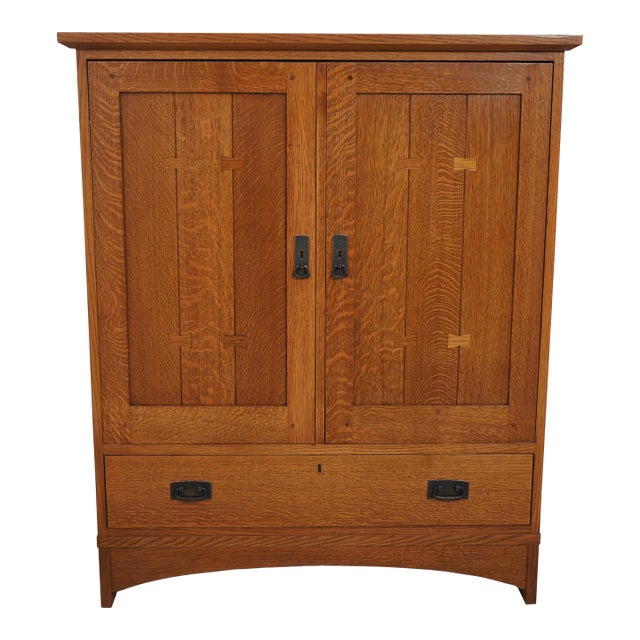 Stickley Mission Oak Arts & Crafts Tv Cabinet For Sale