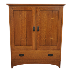 Stickley Mission Oak Arts & Crafts Tv Cabinet