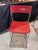 Vintage 1970s Red Perforated Mesh & Chrome Stacking Dining Chairs – Set of 3 For Sale - Image 10 of 10