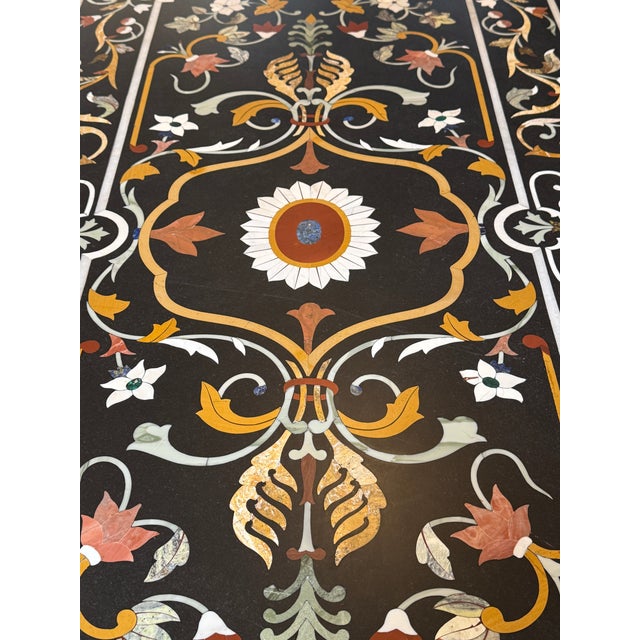 Pietra Dura + Wrought Iron in/Outdoor Table For Sale - Image 9 of 12