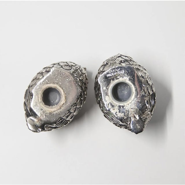 1970s 1970s Gucci Quail Pewter Salt & Pepper Shakers, Italy- Set of 2 For Sale - Image 5 of 5