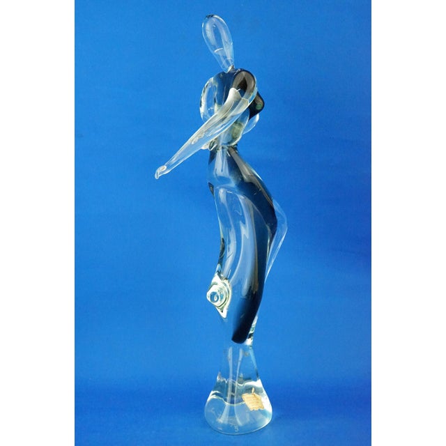 Large Sculpture of Stylized Woman in Smoked Sommerso Murano Glass by Franco Bottaro, 1920s For Sale - Image 9 of 18