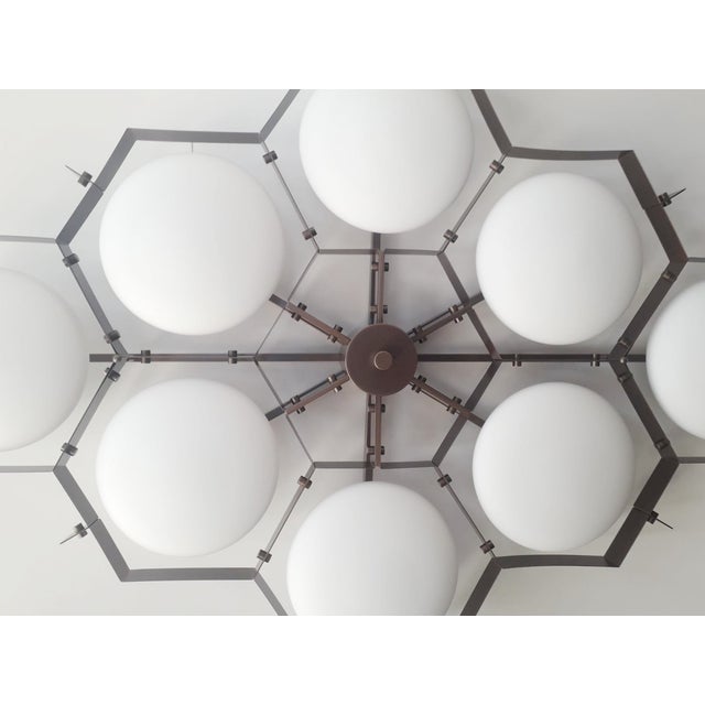 21st Century Beehive Bronze Matte Murano Flush Mount by Fabio LTD For Sale - Image 6 of 7
