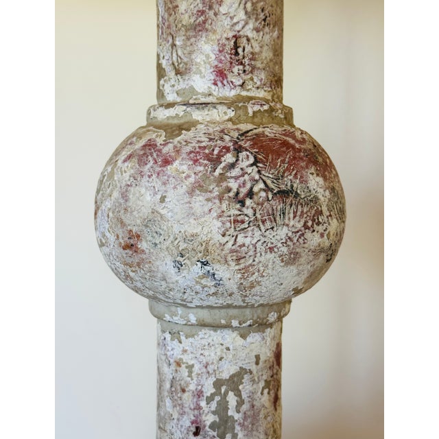 Early 19th Century Swedish Gustavian Wooden Altar Stick Lamp For Sale - Image 9 of 17