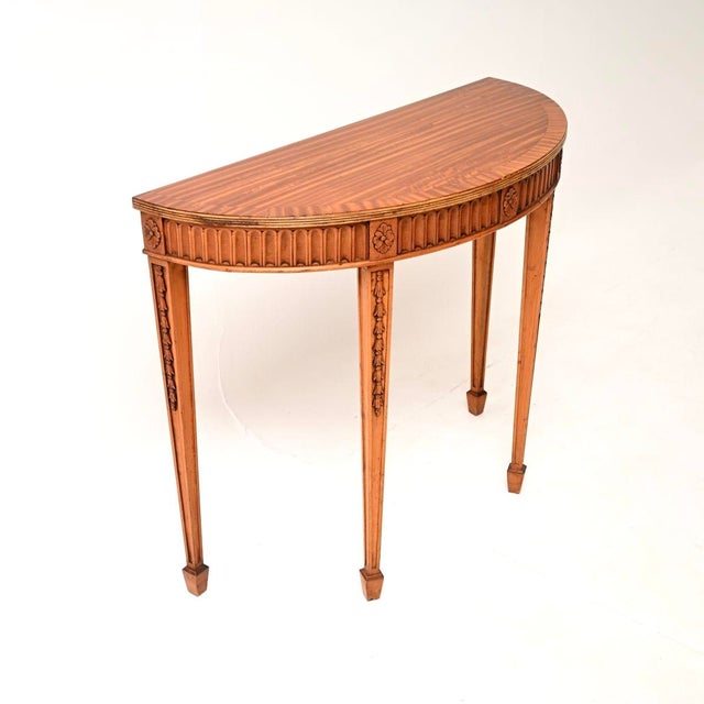 Antique Georgian Satinwood Console Table, 1900 For Sale - Image 3 of 9