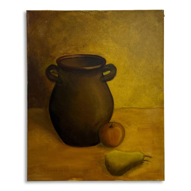 Unknown, Still Life Painting, 1960s, Oil on Canvas For Sale - Image 9 of 9