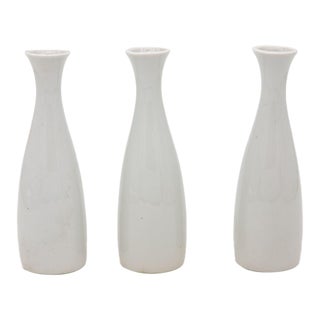 Collection of Three White Single Bud Vases, French Early 21st C. For Sale