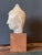 Glass Fine Large Rock Crystal Hand Carved Head of Buddha on the Wood Base For Sale - Image 7 of 15